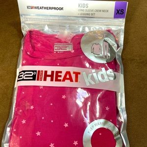 Girls long sleeve crew neck and legging set - long underwear size XS or 4/5